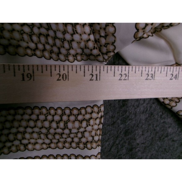 Adrienne Vittadini Blouse Womens S Striped Long Sleeve Tunic Cream White Black - Picture 3 of 9